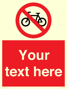Custom No Cycling Sign